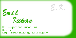 emil kupas business card